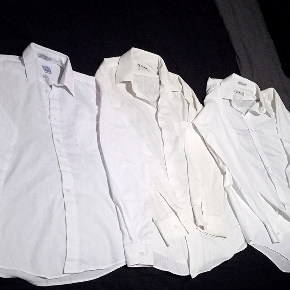 Bundle of White One Pocket Tuxedo Shirt (Lot of 3)